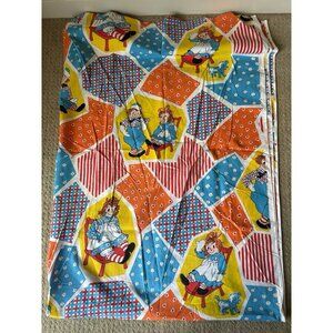 Vintage Raggedy Ann and Andy Twin Flat Sheet Top Pacific Patchwork 63x104